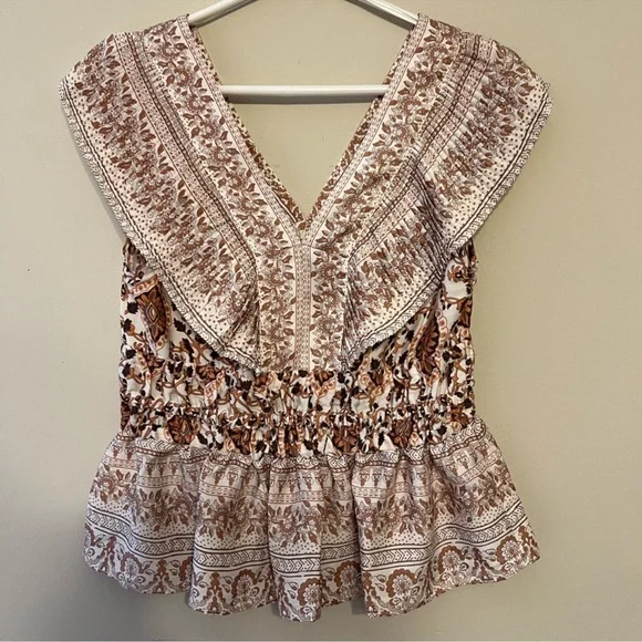 Rachel Zoe Floral Smocked Peplum Top - Picture 2 of 15